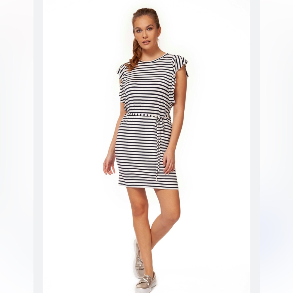 Shirt style striped dress